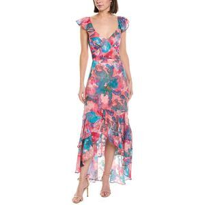 Hutch Pink and Blue Floral Midi Dress